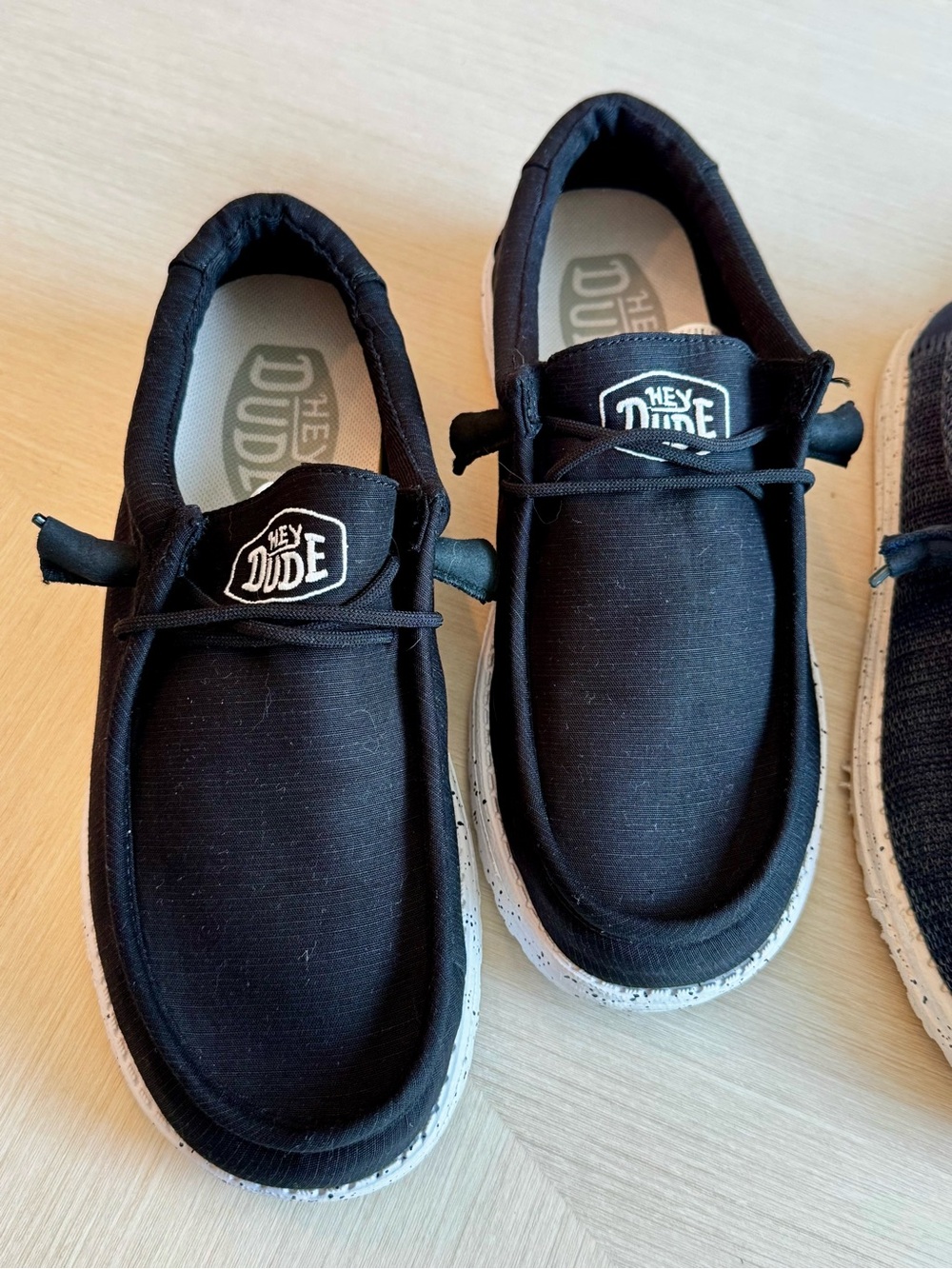 HEYDUDE Men’s Shoes Bundle – 2 Pairs Black & Navy Slip-Ons - Picture 2 of 11